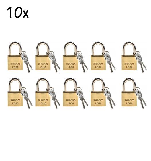 Imagem de 10 Cadeados Pado Lt 30mm 20 Chaves Não Enferruja Resistente