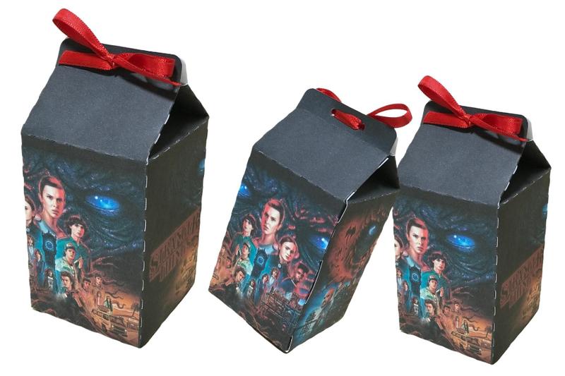 Imagem de 10 caixa milk Lembrancinhas personalizados kit festa facil só um bolinho decoração  Stranger Things 