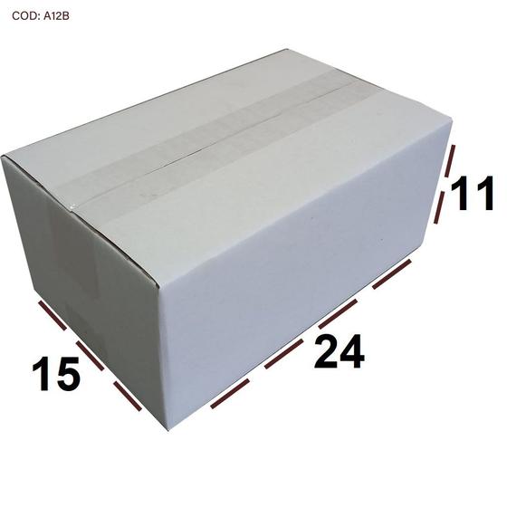 Imagem de 10 Caixas de Papelão Branco 24 x 15 x 11 para Envios Correios Sedex Lojistas