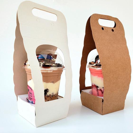 10 Caixas Para Copo Da Felicidade Branco e Kraft (330ml A 600ml) Com Berço - GRANDE - Dona Maria Caixinha Imagem de 10 Caixas Para Copo Da Felicidade Branco e Kraft (330ml A 600ml) Com Berço - GRANDE