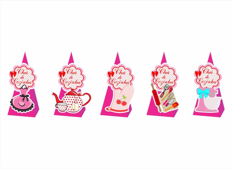 Imagem de 10 Caixinhas CONE para doces Chá de Cozinha pink