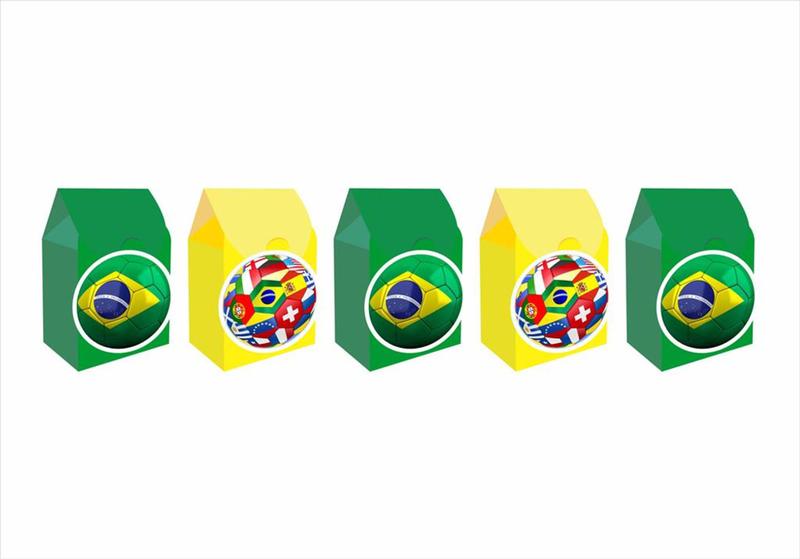 Imagem de 10 Caixinhas MILK para doces Copa do Mundo Brasil