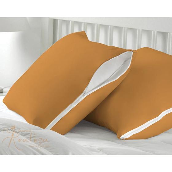 Imagem de 10 Capas Protetoras de Travesseiro Malha Gel (Helanca)  Fronha 50cm x 70cm com Zíper