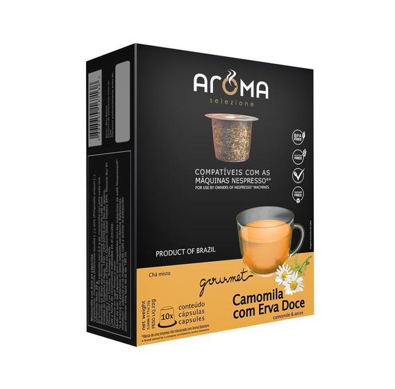 10 Cápsulas Para Nespresso - Chá Camomila Erva Doce - Cápsula Aroma Menor preço em 10 Cápsulas Para Nespresso - Chá Camomila Erva Doce - Cápsula Aroma
