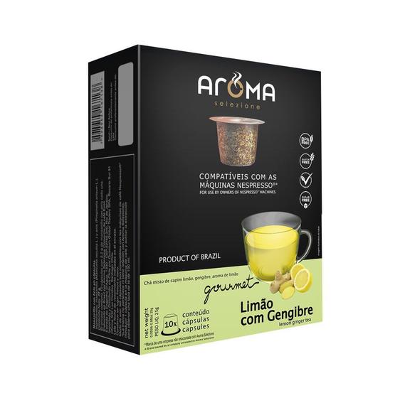 Imagem de 10 Cápsulas Para Nespresso - Chá Limão com Gengibre - Cápsula Aroma