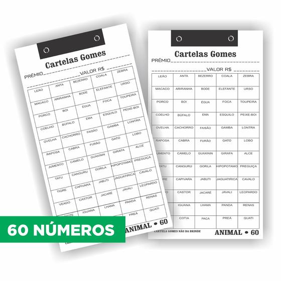Imagem de 10 Cartelas da sorte c/ 60 NUMEROS