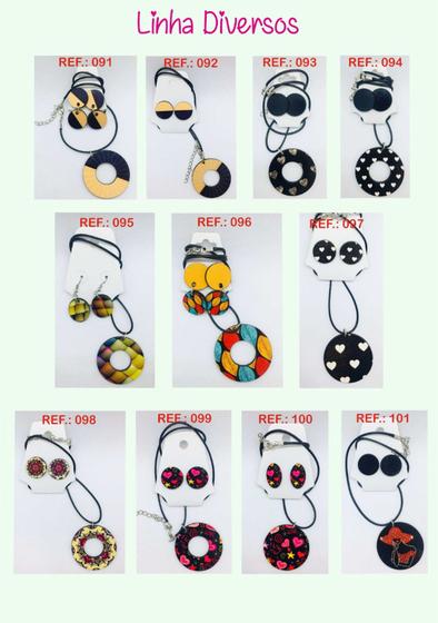 Imagem de 10 colares e brincos em mdf conjunto afro