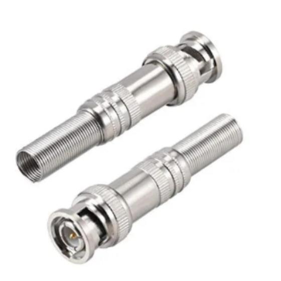 Imagem de 10 Conector Plug BNC mola e parafuso 6mm