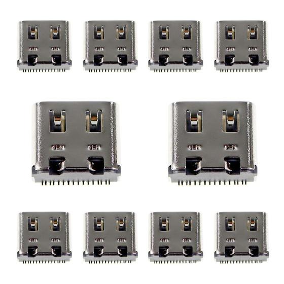 Imagem de 10 Conectores De Carga Tipo C Gold Pin Compatíveis Com Controle de PlayStation 5 Ps5