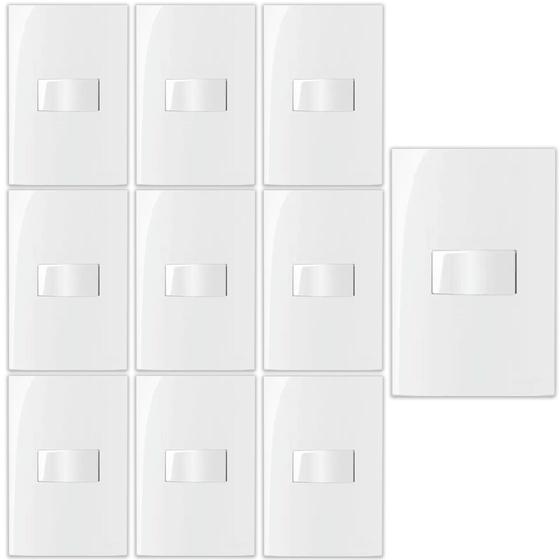Imagem de 10 conjunto interruptor simples 10a sleek margirius