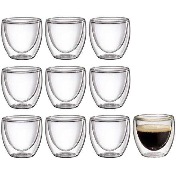 Imagem de 10 Copos De Parede Dupla P/ Café Expresso 80ml - Mimo Style