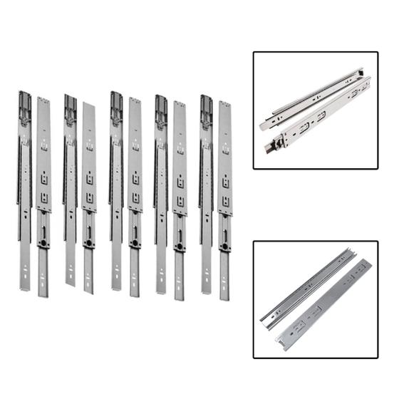 10 Corrediças Telescópicas 30cm Gaveta Trilho Zinca. 5 Pares - Cermag Imagem de 10 Corrediças Telescópicas 30cm Gaveta Trilho Zinca. 5 Pares