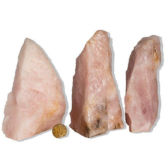 Imagem de 10 Cristal Rosa Pedra Pé Serrado 500g a 1kg 10 a 15cm Tipo B