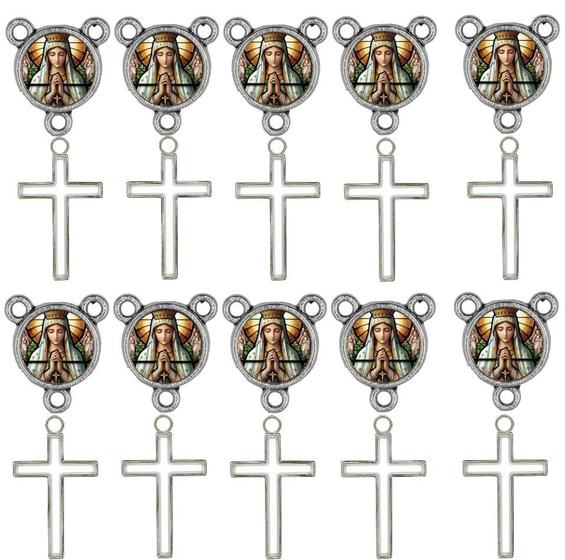 Imagem de 10 Crucifixos + 10 Entremeios Nossa Senhora Aparecida Niquel