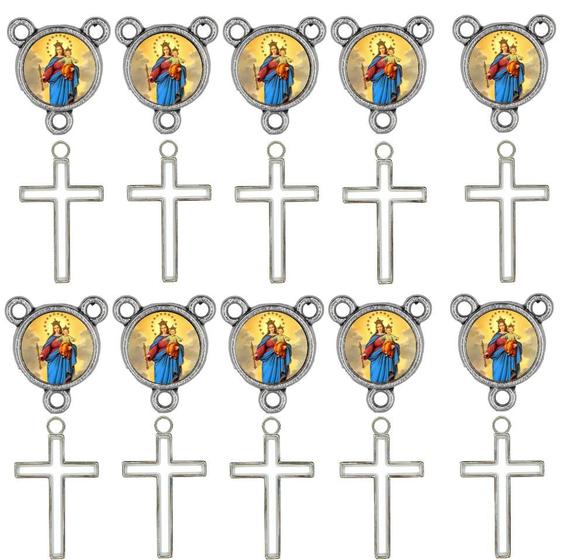 Imagem de 10 Crucifixos + 10 Entremeios Nossa Senhora Auxiliadora