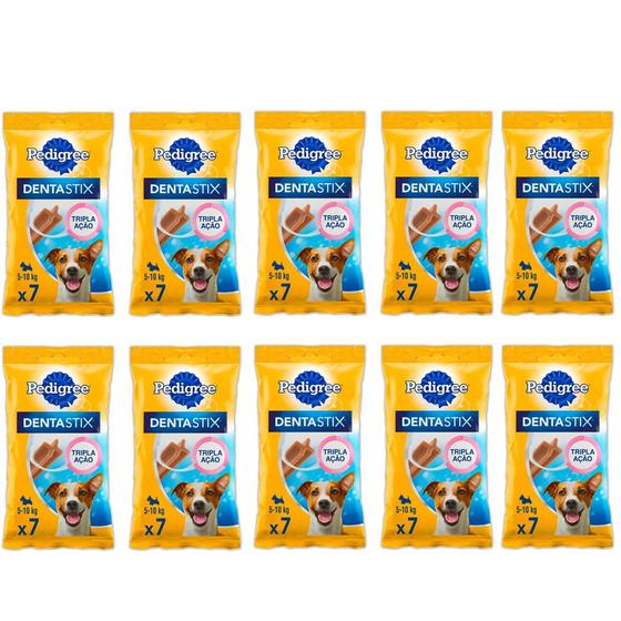 Imagem de 10 Dentastix Pedigree Petiscos Para Cães Raças Pequenas 7un