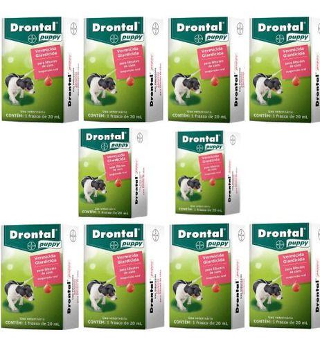 Imagem de 10 Drontal Puppy Suspensão 20ml Vermifugo Filhote Cães Bayer