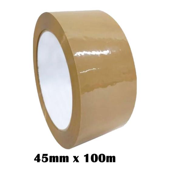 Imagem de 10 Fitas Adesiva Marrom 45mm/ 100mt 