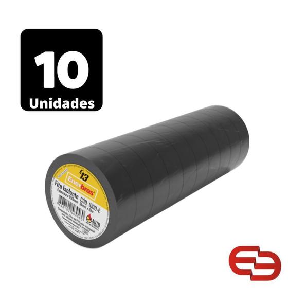 10 Fitas Isolantes 5 Metros Preta Antichamas Enerbras Menor preço em 10 Fitas Isolantes 5 Metros Preta Antichamas Enerbras
