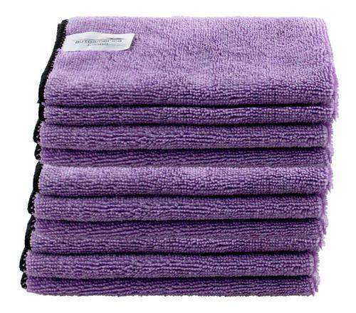 Imagem de 10 Flanelas de Microfibra 40x60 Low Com Costura Purple Autoamerica