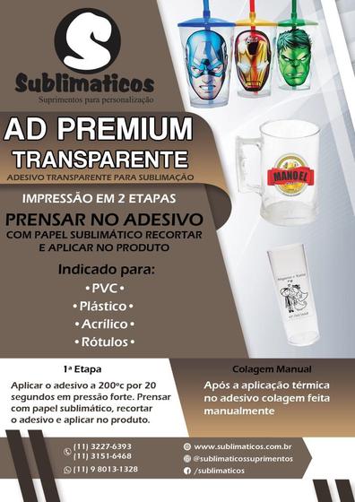 Imagem de 10 Folhas Adesivo Transparente Sublimação