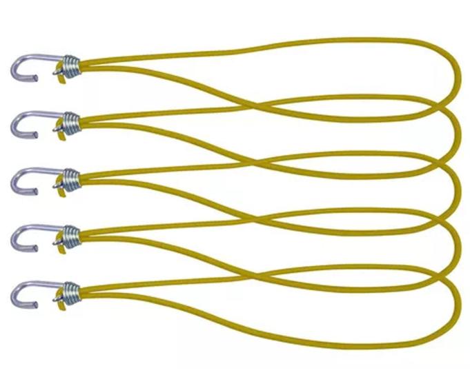 Imagem de 10 Gancho Extensor Elastico Corda Amarelo Para Lona Caminhão