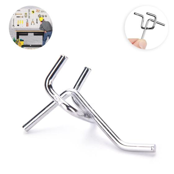 Imagem de 10 Ganchos Metal Para Pegboard Expositor Painel Organizador