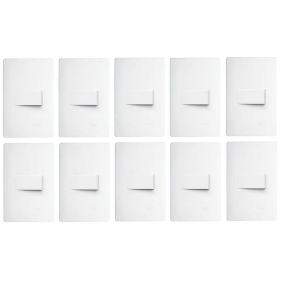 Imagem de 10 Interruptor Simples Triplo Habitat Branco Fame 2095