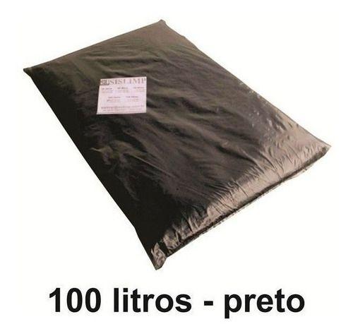 Imagem de 10 Kg Saco De Lixo 100 Litros Preto 100l Reforçado 0,18 Micr