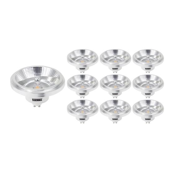 Imagem de 10 Lâmpadas LED Taschibra Ar111 12 12W Gu10 Bivolt 2700K Luz Amarela