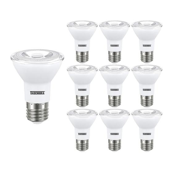 Imagem de 10 Lâmpadas LED Taschibra Par 20 Ip20 7W E27 Bivolt 6500K Luz Branca