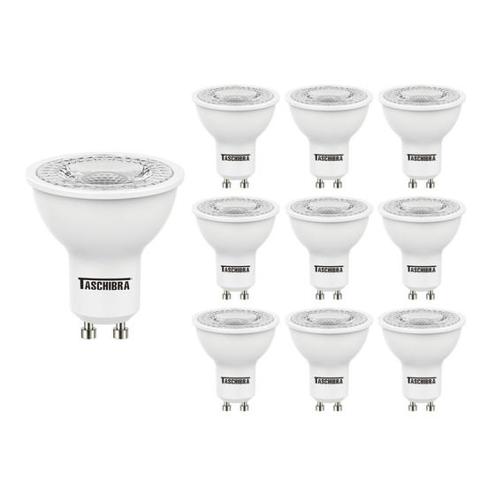 Imagem de 10 Lâmpadas LED Taschibra Tdl 35 Dicroica Mr16 4,9W Bivolt Gu10 2700K Luz Amarela