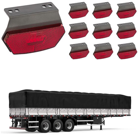 Imagem de 10 Lanterna Diamante Carreta LED Rubi c/ Supt. - Conect