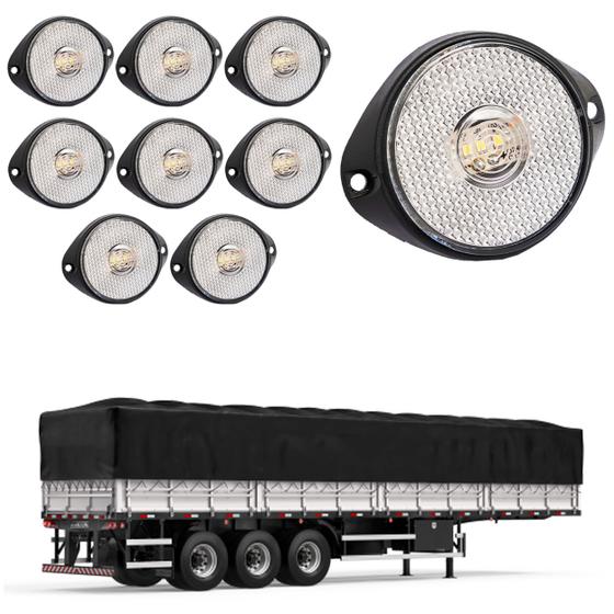 Imagem de 10 Lanterna Frontal Carreta LED Cristal 65mm c/ Sup. - Fio