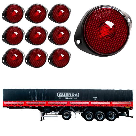 Imagem de 10 Lanterna Frontal Guerra LED Rubi 65mm c/ Sup. - Conect.