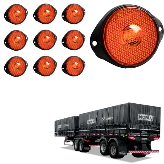 Imagem de 10 Lanterna Frontal Noma LED Âmbar 65mm c/ Sup. - Conect.