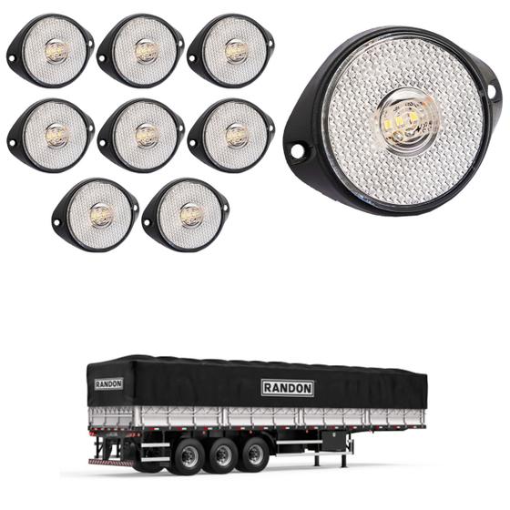 Imagem de 10 Lanterna Frontal Randon LED Cristal 65mm c/ Sup. - Conect
