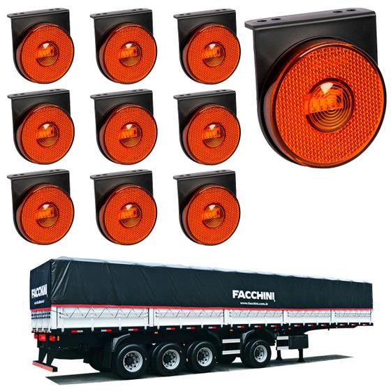 Imagem de 10 Lanterna Lateral Facchini LED Âmbar 85mm c/ Sup. - Conect