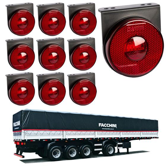 Imagem de 10 Lanterna Lateral Facchini LED Rubi 85mm c/ Sup. - Conect