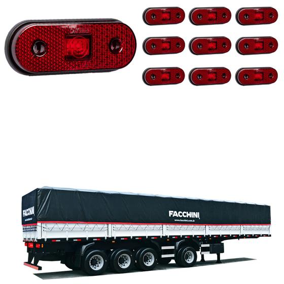 Imagem de 10 Lanterna Lateral Facchini LED Rubi Saída Fios