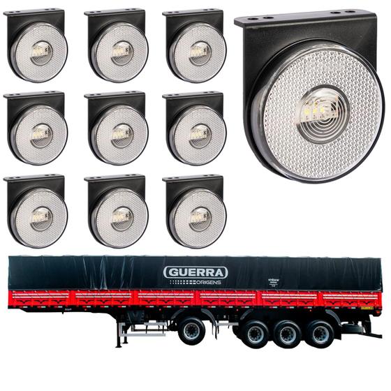 Imagem de 10 Lanterna Lateral Guerra LED Cristal 85mm c/ Sup. - Conect