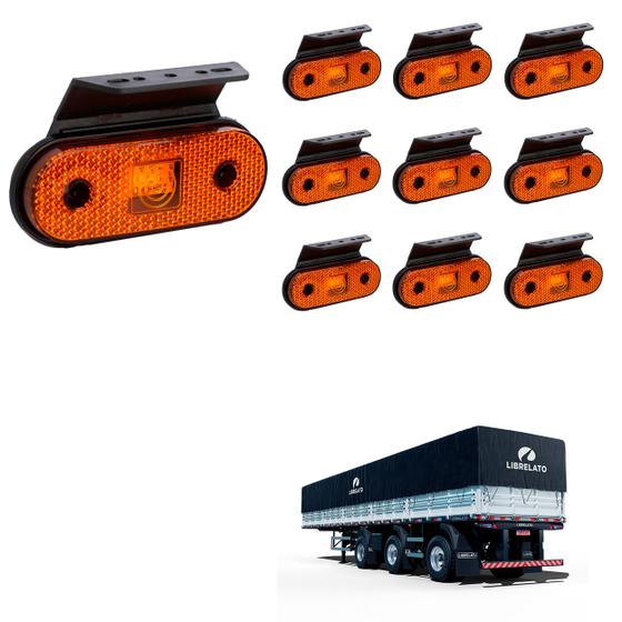 Imagem de 10 Lanterna Lateral Librelato LED Âmbar c/ Supt - Fio