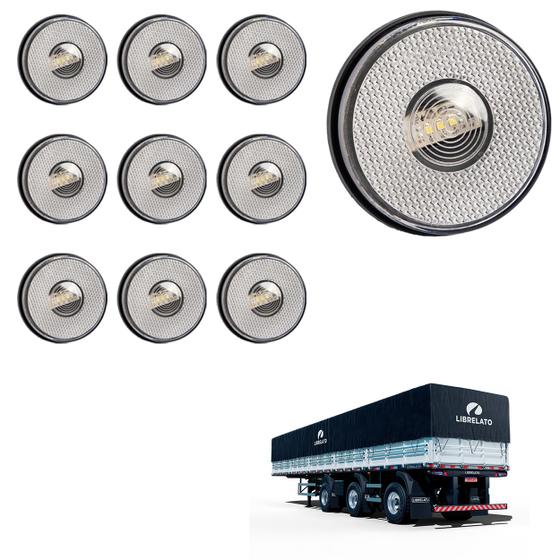 Imagem de 10 Lanterna Lateral Librelato LED Cristal 85mm Saída Fios