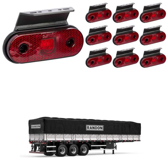Imagem de 10 Lanterna Lateral Randon LED Rubi c/ Suporte - Fio
