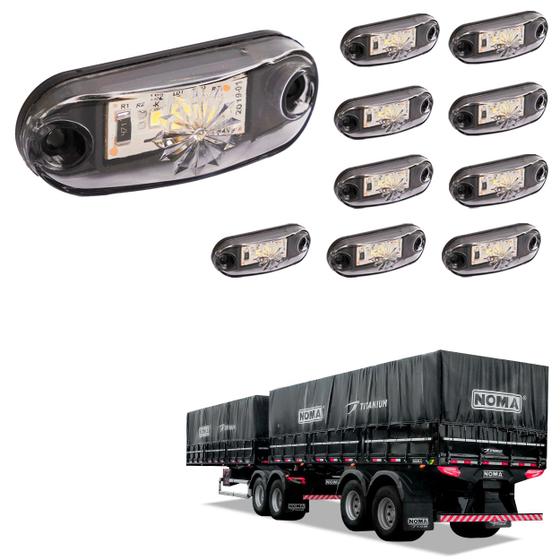 Imagem de 10 Lanternas Delimitadoras LED Carreta Noma Lateral Cristal