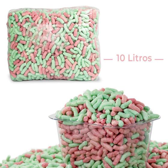 Imagem de 10 Litros De Flocos Proteção Biodegradável Rosa E Verde