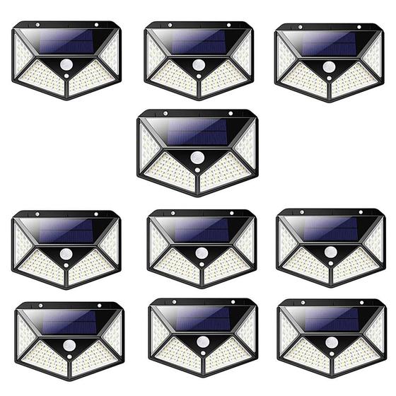 10 Luminárias Solar Decorativa Parede 100 Leds área externa Santiago Eletro Luminária