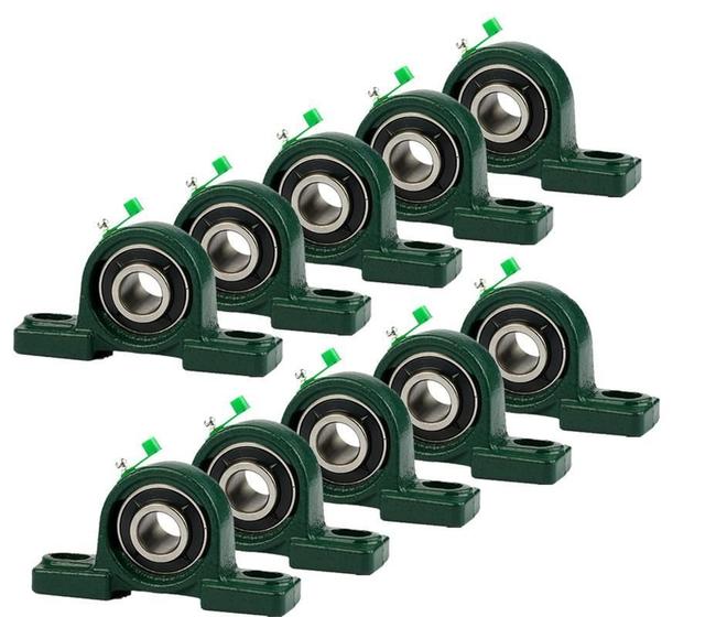 Imagem de 10 Mancal Pedestal Com Rolamento P210 50Mm