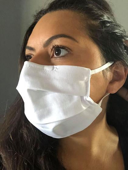 Imagem de 10 Mascaras de tricoline 100% Algodão, camada dupla com modelador de Nariz