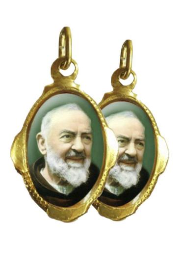 Imagem de 10 Medalha Santo Padre Pio - 1x2 cm